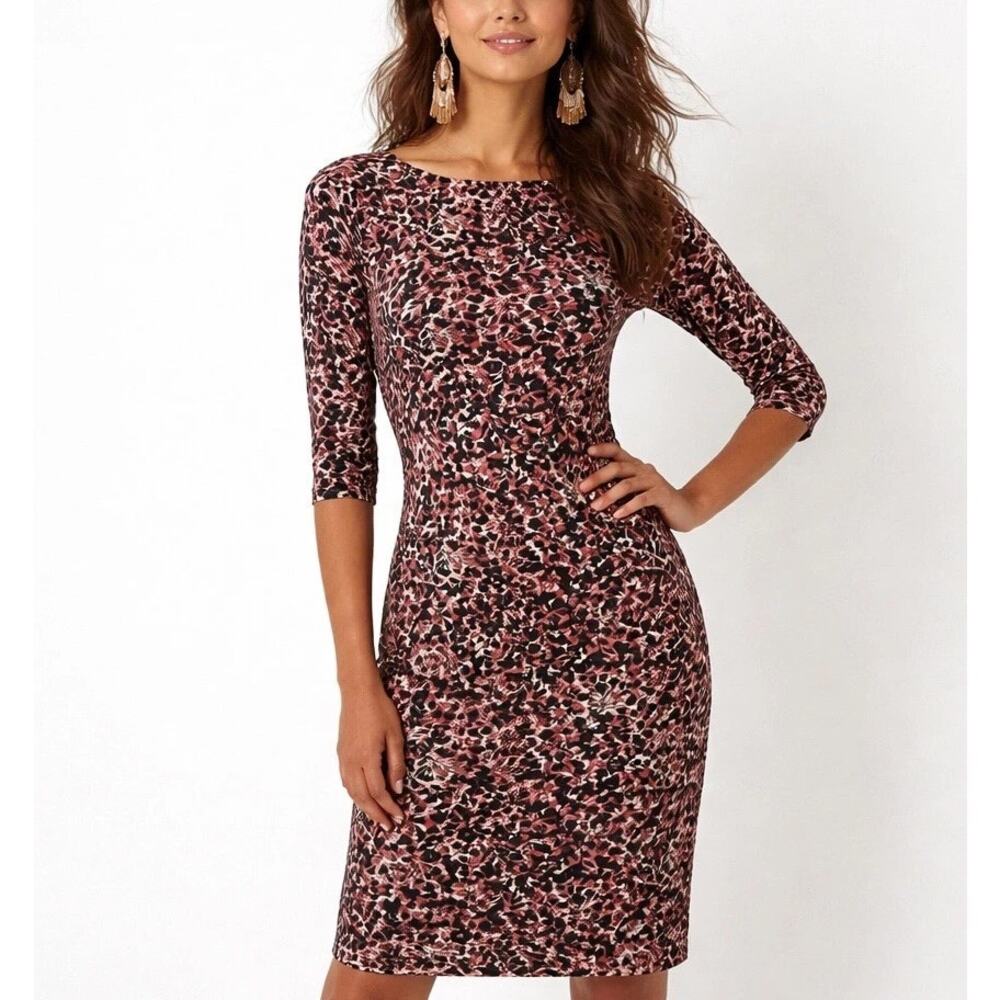 Peruvian Connection Womens XS Red Black Printed Pima Cotton Panthera Dress